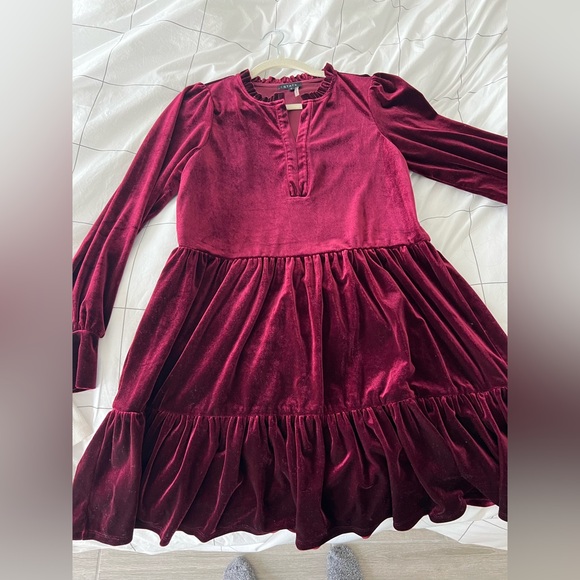 1. STATE RED VELVET DRESS IN SIZE SMALL - Picture 4 of 5